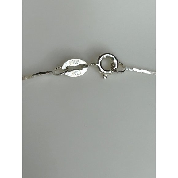 Women’s Pendant Necklace Italy Peridot Pearl S925 Sterling Silver 18” Vintage - Picture 7 of 17